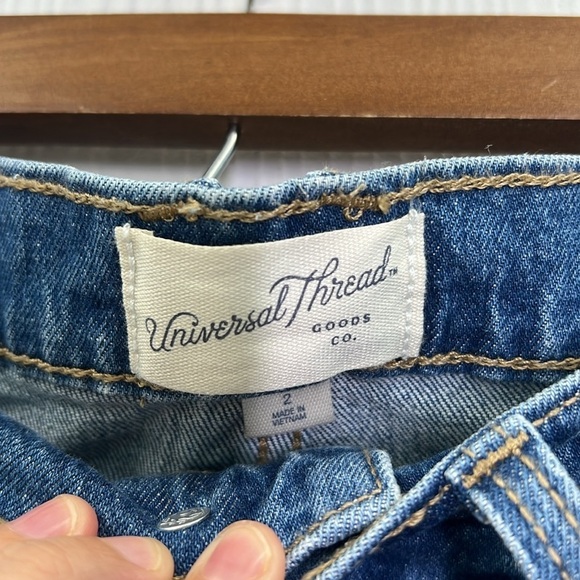 Universal Thread - NWT High Waist Split Front Distressed Denim Pencil Skirt SZ 2 - Picture 10 of 13